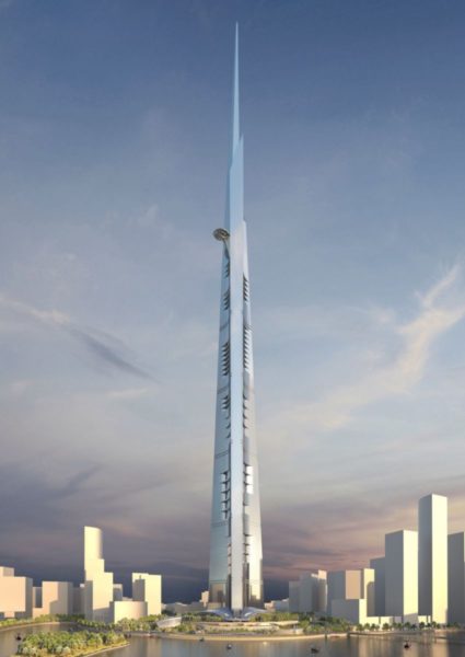世界一高い高さ1,008mの超高層ビル「ジッダタワー(キングダムタワー)」の建設が再開！！